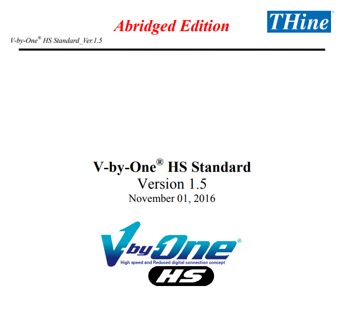VbyOne标准-VbyOne_Spec_V1.5-VbyOne_HS_Standard_version_1.5